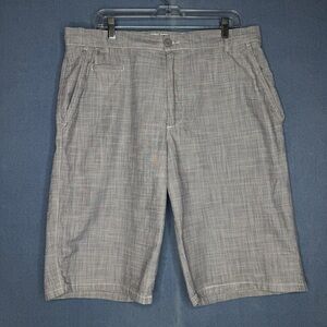 VINTAGE Ecko Unltd. Men Flat Front Shorts W36 Gray Skate Button Zipper 13" Y2K